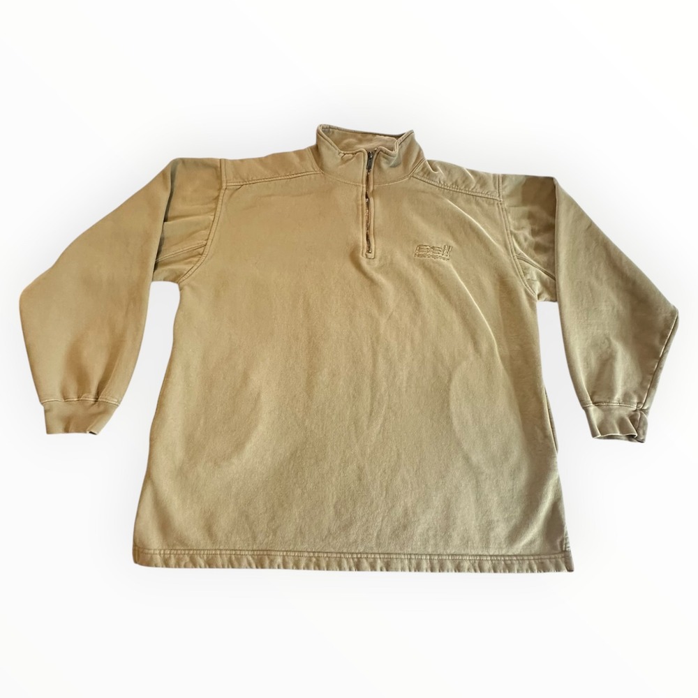 White Mountain Traders Bell Helicopter Pullover Mens Small Tan 1/4 Zip